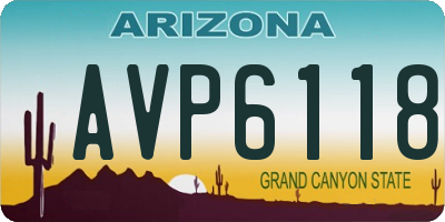 AZ license plate AVP6118