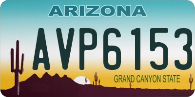 AZ license plate AVP6153