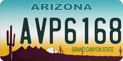 AZ license plate AVP6168