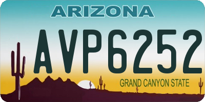 AZ license plate AVP6252