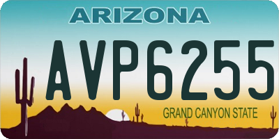 AZ license plate AVP6255