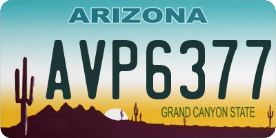 AZ license plate AVP6377