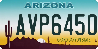 AZ license plate AVP6450