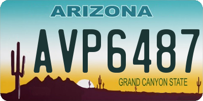 AZ license plate AVP6487
