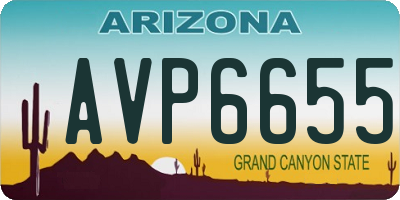 AZ license plate AVP6655