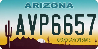 AZ license plate AVP6657