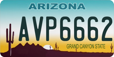 AZ license plate AVP6662
