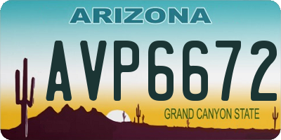 AZ license plate AVP6672