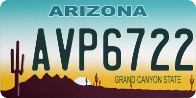 AZ license plate AVP6722
