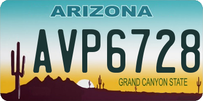 AZ license plate AVP6728