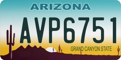 AZ license plate AVP6751