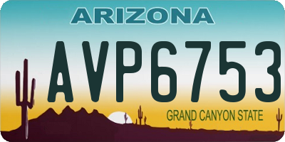 AZ license plate AVP6753