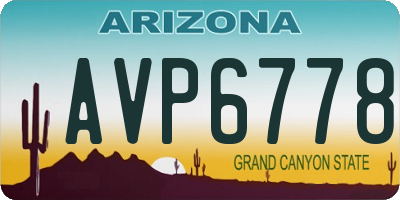 AZ license plate AVP6778