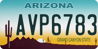 AZ license plate AVP6783