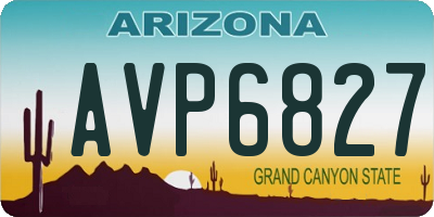AZ license plate AVP6827