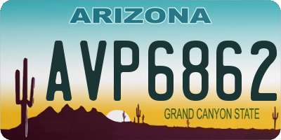 AZ license plate AVP6862