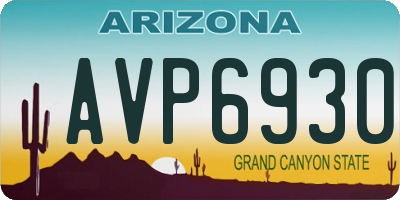 AZ license plate AVP6930