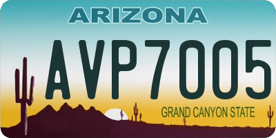 AZ license plate AVP7005