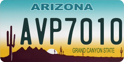 AZ license plate AVP7010