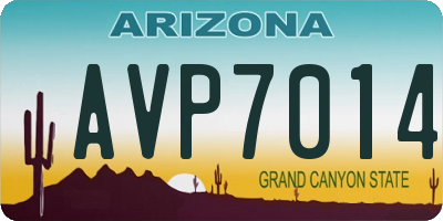 AZ license plate AVP7014