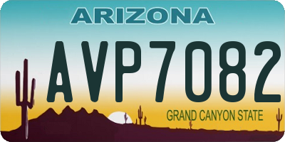 AZ license plate AVP7082