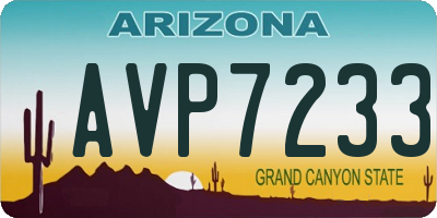 AZ license plate AVP7233