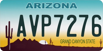 AZ license plate AVP7276