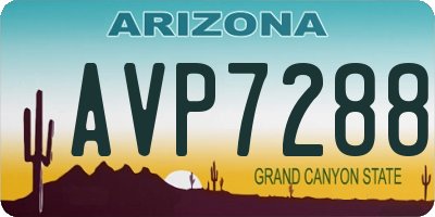 AZ license plate AVP7288