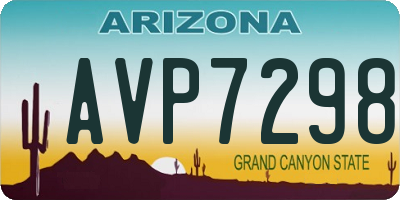 AZ license plate AVP7298