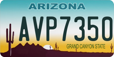 AZ license plate AVP7350