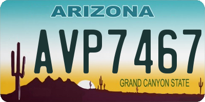 AZ license plate AVP7467