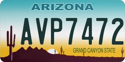 AZ license plate AVP7472