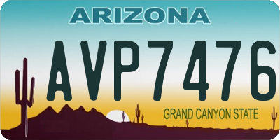AZ license plate AVP7476