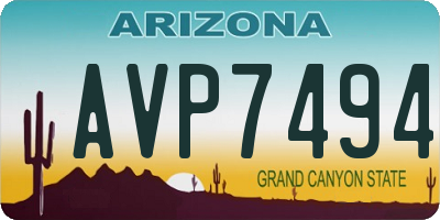 AZ license plate AVP7494