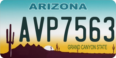 AZ license plate AVP7563