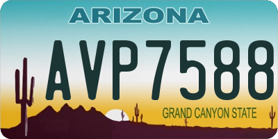 AZ license plate AVP7588