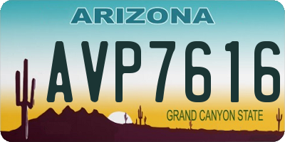 AZ license plate AVP7616