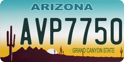 AZ license plate AVP7750