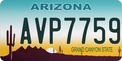AZ license plate AVP7759