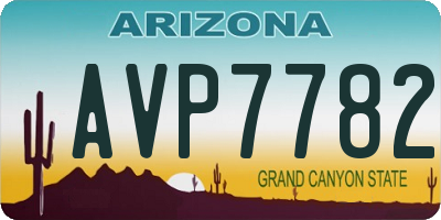 AZ license plate AVP7782