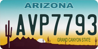 AZ license plate AVP7793