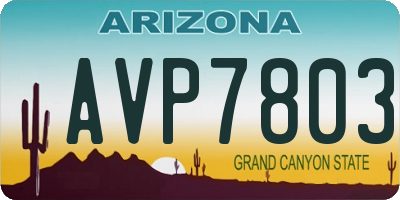 AZ license plate AVP7803