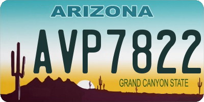 AZ license plate AVP7822