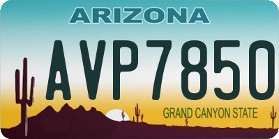 AZ license plate AVP7850
