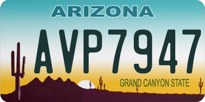 AZ license plate AVP7947
