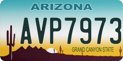 AZ license plate AVP7973