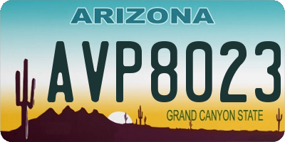 AZ license plate AVP8023