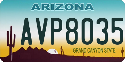 AZ license plate AVP8035