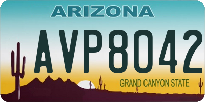 AZ license plate AVP8042