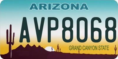 AZ license plate AVP8068